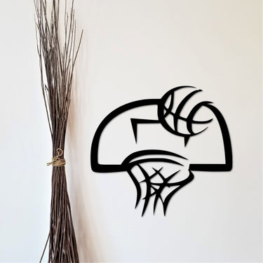 Basketball Hoop Sign | Metal Wall Art | Kids Room Decor | Basketball Coach's Gift | Sports Decor  | Father's Day Gift for Him | Sports Sign